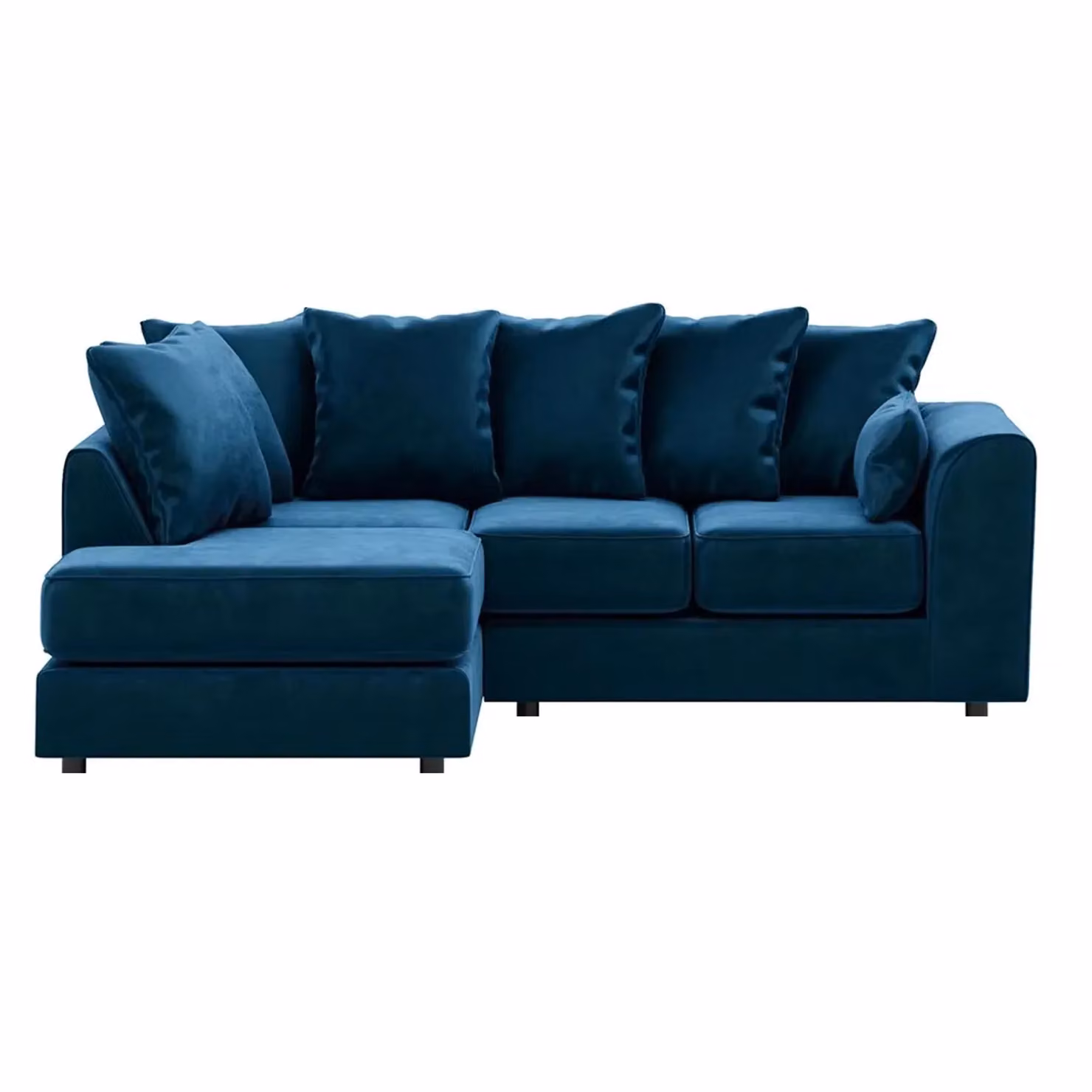 Furnishings For Less UK Brooklyn Blue Plush Velvet L Shaped Corner Sofa, 3 to 4 Seater, Left Hand Facing – 2