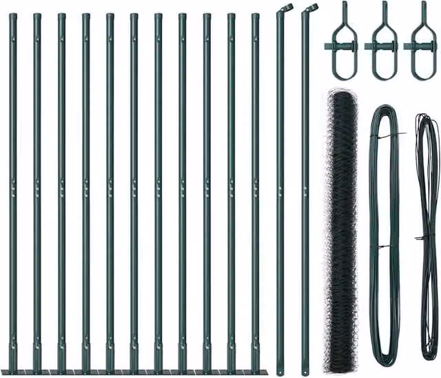 Berkfield Home Green Steel Hexagon Fence, H: 1.6 m x L: 25 m – 1