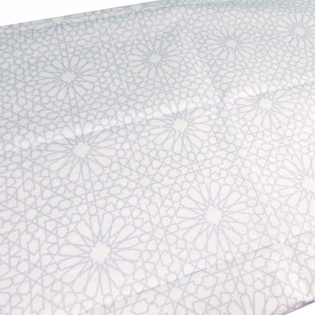 Peacock Supplies Geometric Graphic Tablecloth in Grey and White, Water Repellent and Easy Care, W/D: 240 x 140 cm