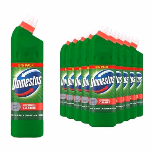 Domestos Thick Mountain Fresh Bleach Disinfectant, 1L, 12 Pack