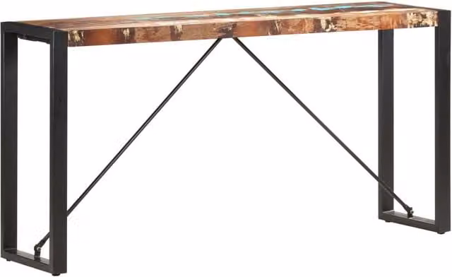 Berkfield Home Industrial Console Table in Brown Reclaimed Wood, W/D/H: 150 x 35 x 76 cm