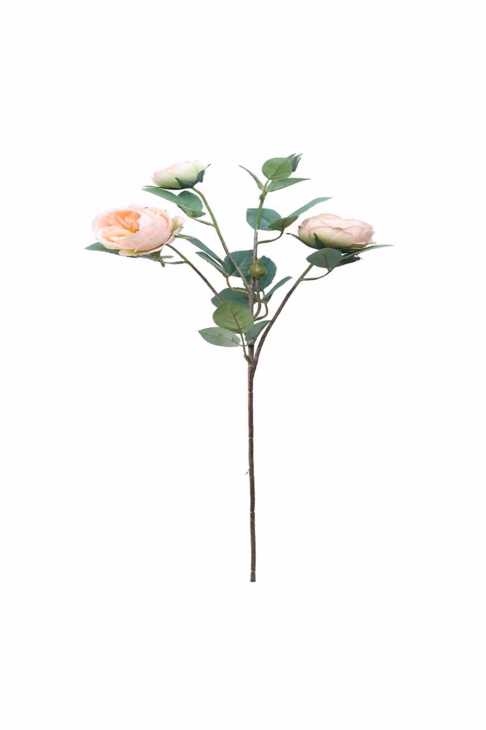 KDMD Tintagel Vintage English Rose Spray in Peach, Orange and Pink, 2 Pack – 2