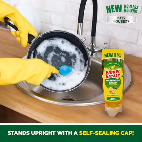 Elbow Grease Lemon Fresh Washing Up Liquid, 495 ml, Yellow – 2