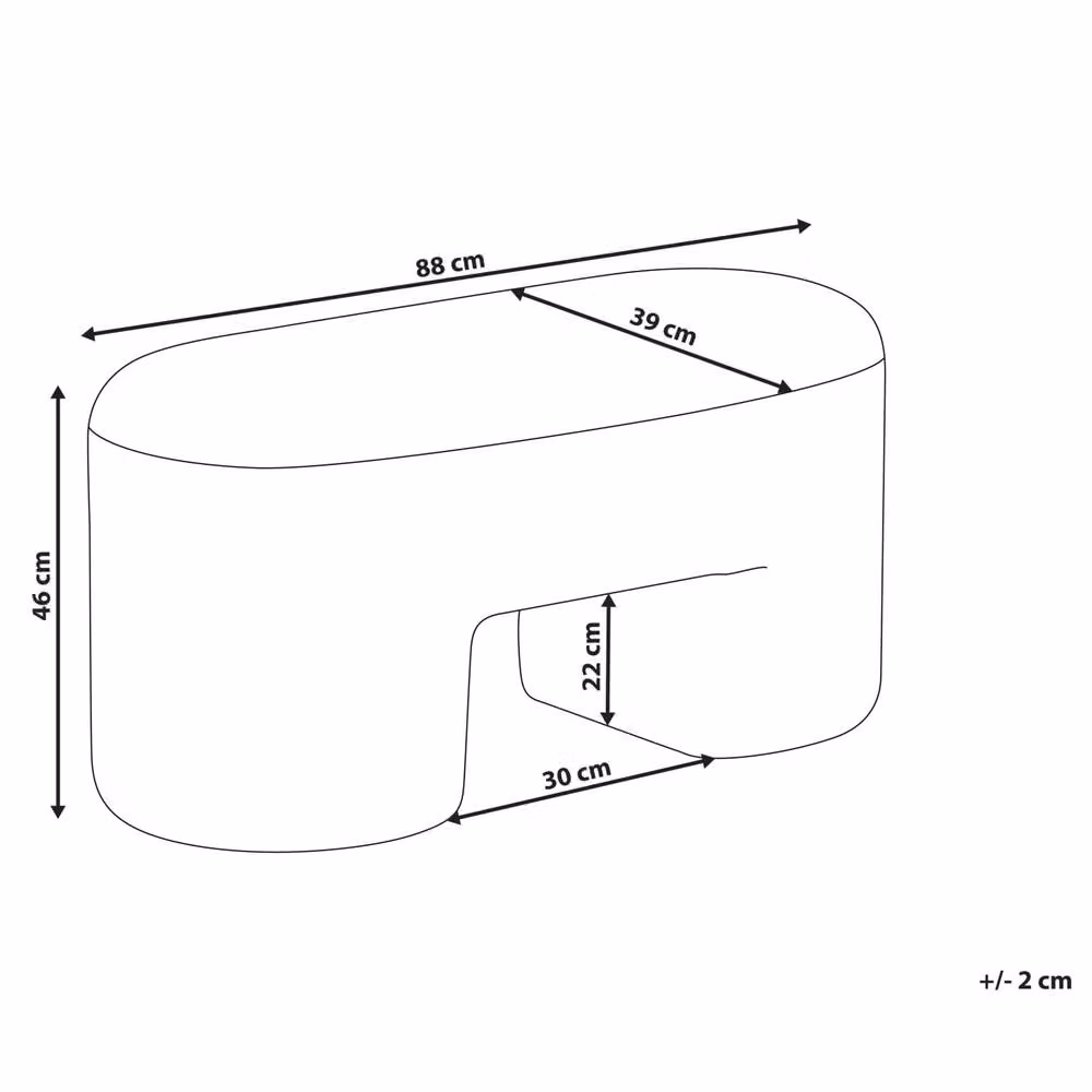Wyld Haus Boucle Bench Pouffe Brown W88 x D39 x H46 cm – 3