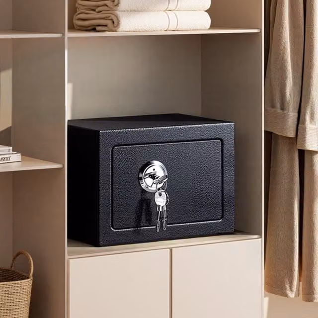 Lifeideas 6L Steel Security Box with Mechanical Lock, Black