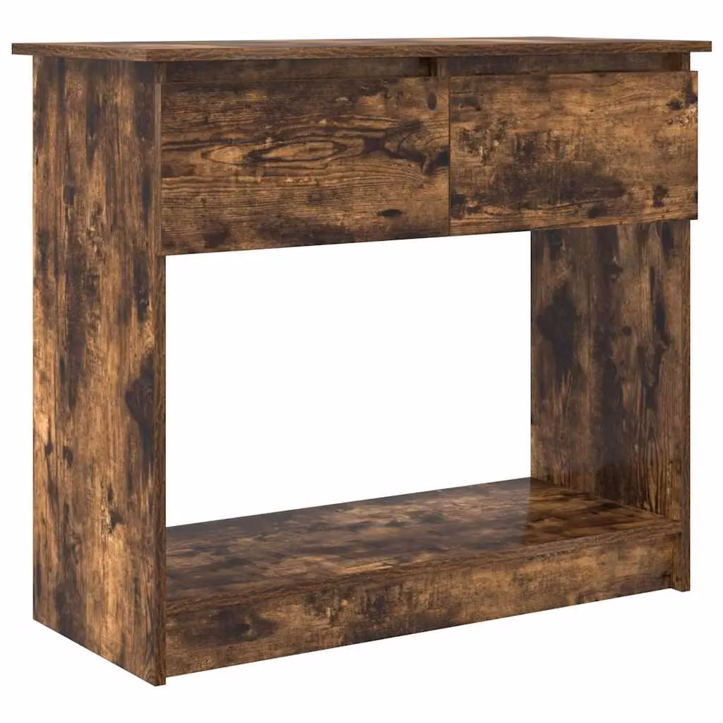 Berkfield Home Modern Console Table with Drawers in Smoked Oak Brown, W/D/H: 85.5 x 38.5 x 74.5 cm – 2