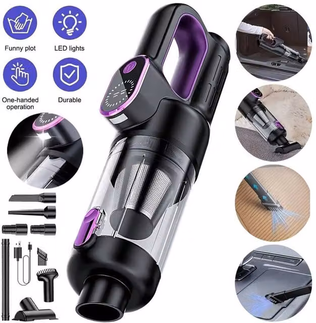 EONLION High Power Upgraded Bagless Vacuum Cleaner with HEPA Filter and LED Headlight, Black, Height: 100 cm – 1