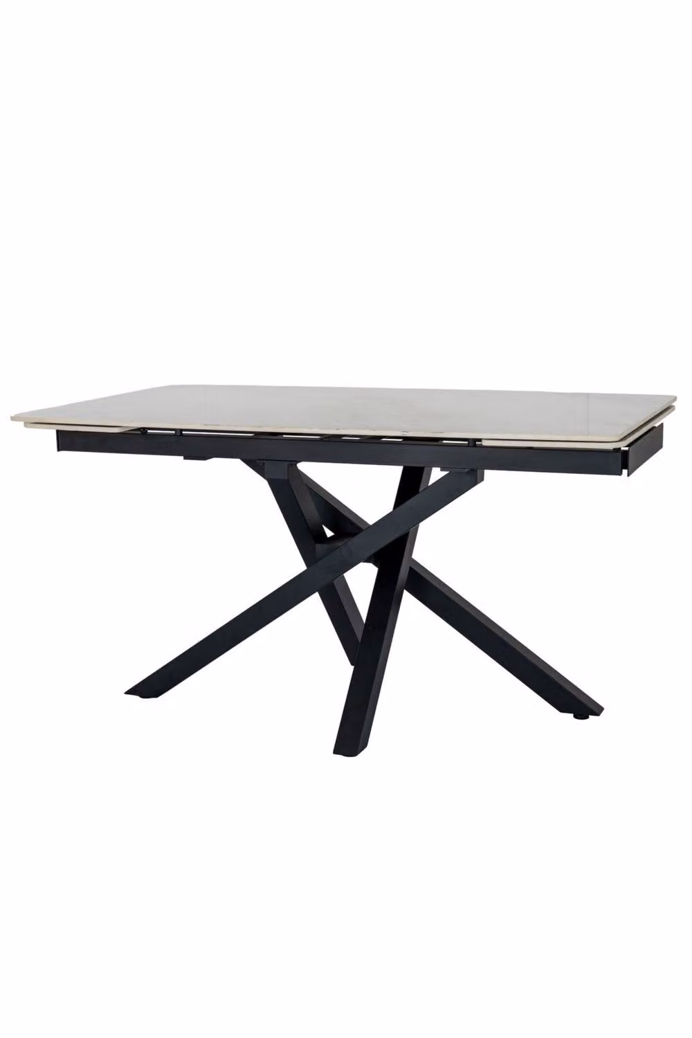 KDMD Romanby Stone Effect Extending Dining Table, Beige, W: 150-210 cm, D: 90 cm, H: 76 cm – 2