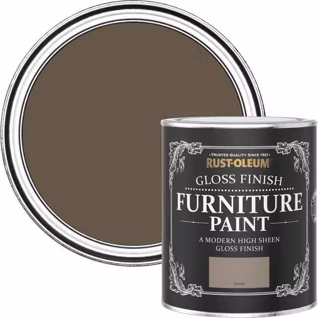 Rust-Oleum Gloss Furniture and Skirting Board Paint in Brown, 750ml