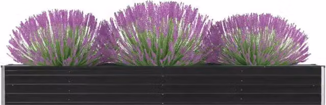 Berkfield Home Garden Galvanised Steel Raised Bed in Anthracite Black, W/D/H: 320 x 40 x 45 cm – 1