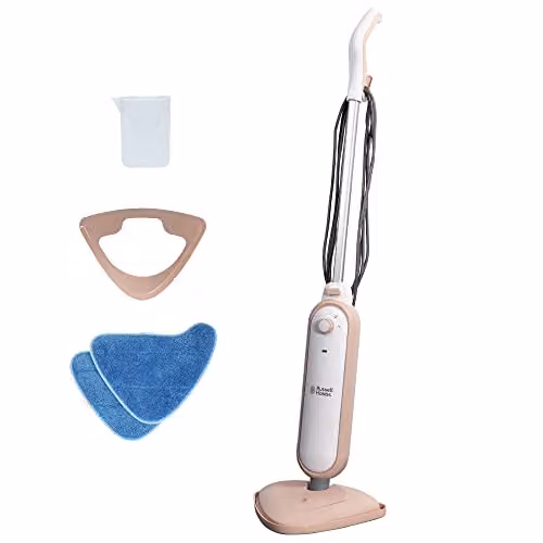 Russell Hobbs Steam Mop Broom in Pink with 1400W Power and 350ml Water Tank – 1