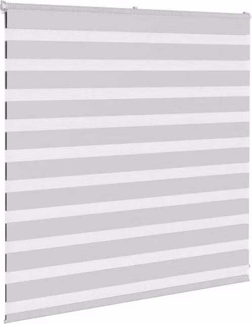 Berkfield Home Elegant Zebra Blind in Light Grey, W: 140 cm, H: 100 cm