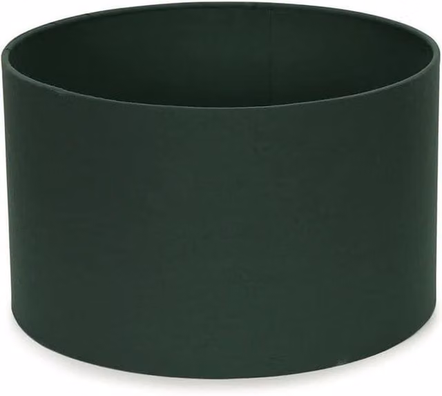 ValueLights Reni Pair of Modern Green and Black Fabric Drum Ceiling Lamp Shades, W: 25 cm, H: 15 cm – 1