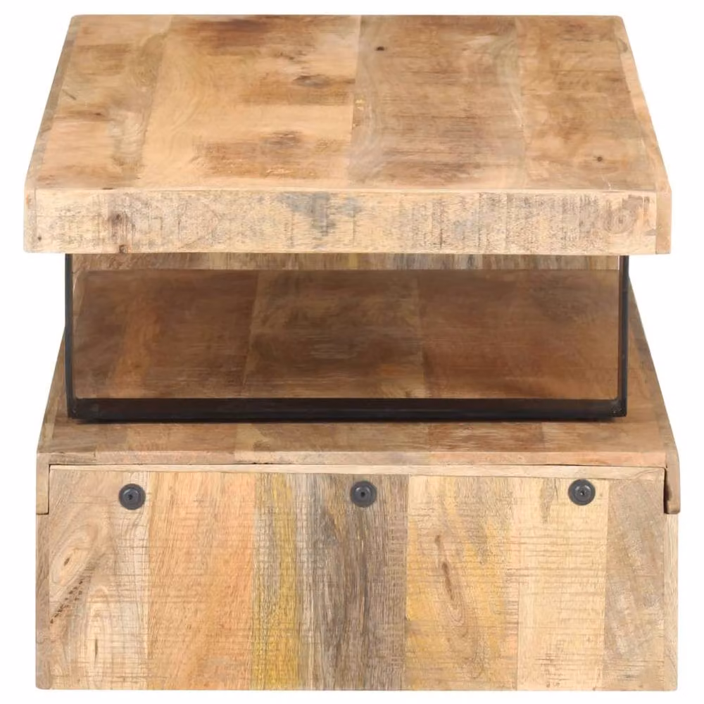 Berkfield Home Beautiful 2 Piece Nested Coffee Table Set in Brown Solid Mango Wood – 2