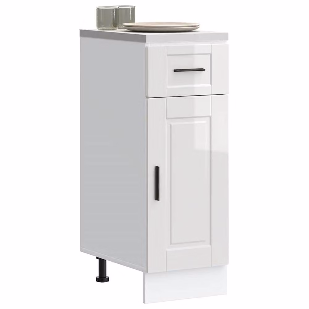 Berkfield Home Porto High Gloss White Engineered Wood Kitchen Base Cabinet W/D/H: 46.0 x 30.0 x 81.5 cm – 2