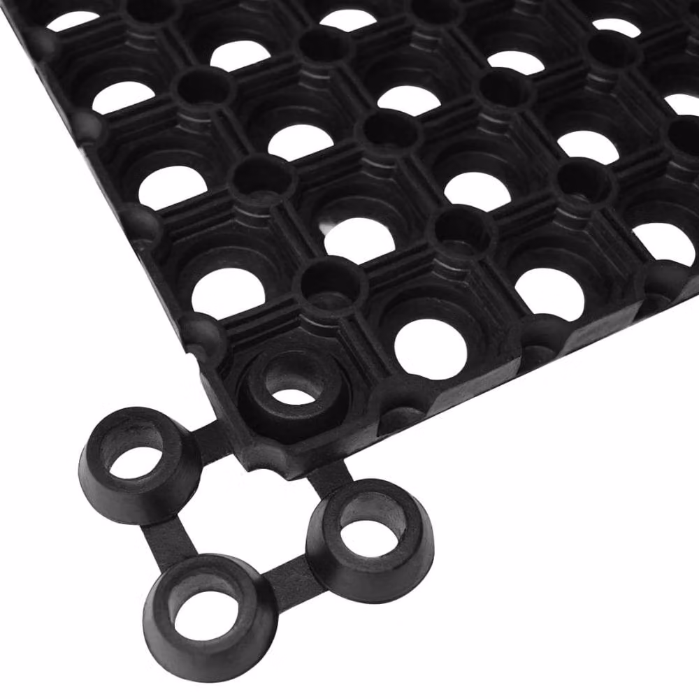Berkfield Home Durable Rectangular Rubber Door Mat, Black, W: 60 cm, D: 40 cm – 4