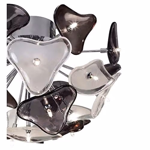 Netlighting Otto Ceiling Light in Chrome and Grey with Black Glass, G4 – 3
