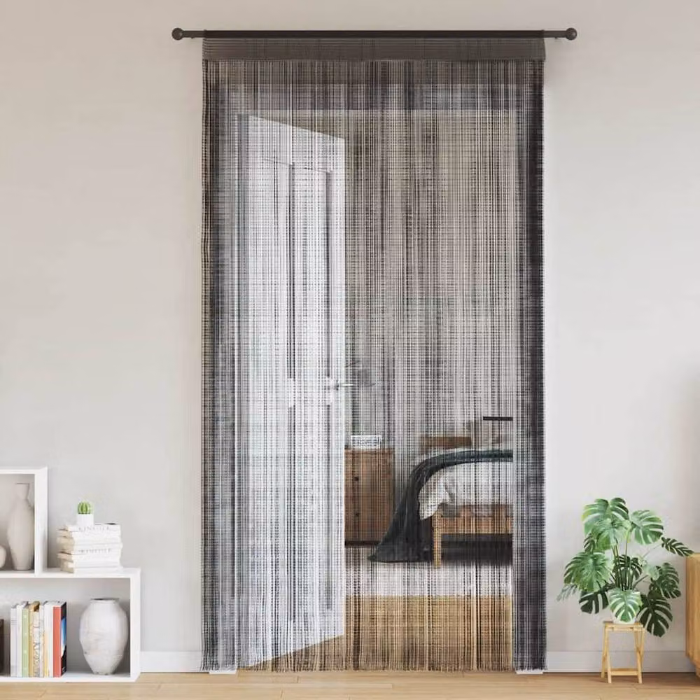 Berkfield Home String Curtains, 2 Pack, Black, W: 100 cm, H: 250 cm – 1
