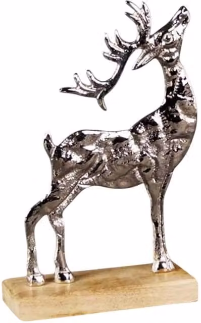 Four Candle Silver Metal Reindeer Christmas Decoration, Height: 22 cm