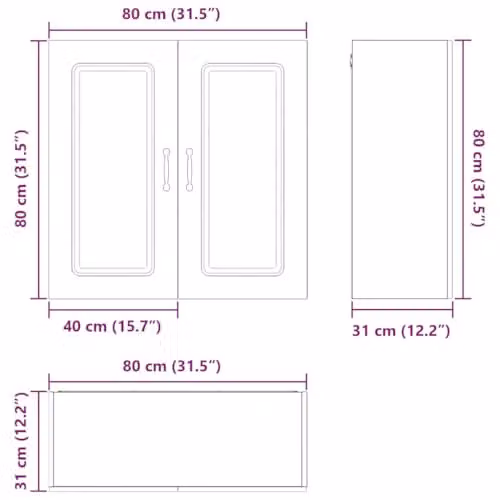 vidaXL Kalmar Dishwasher Panel in White, W/D/H: 80 x 31 x 80 cm