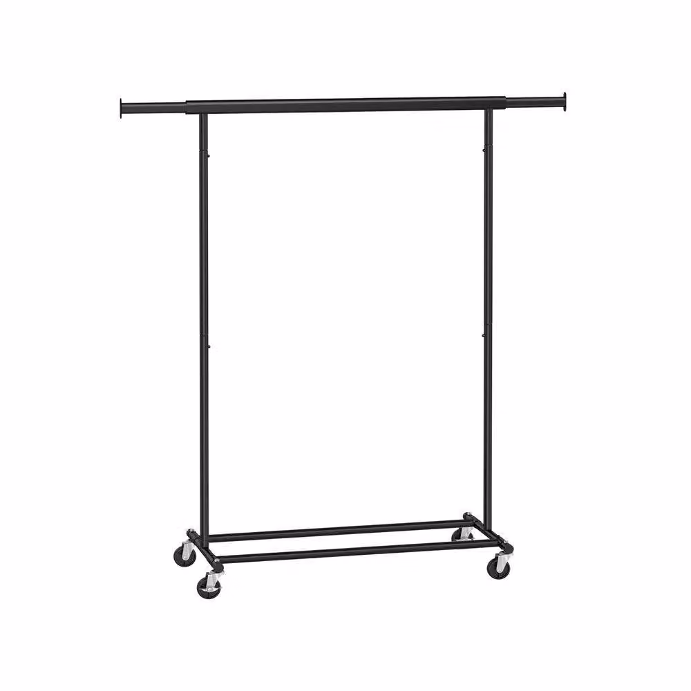 Pirlo Plush Heavy Duty Extendable Metal Clothes Rail with Wheels in Black – 2
