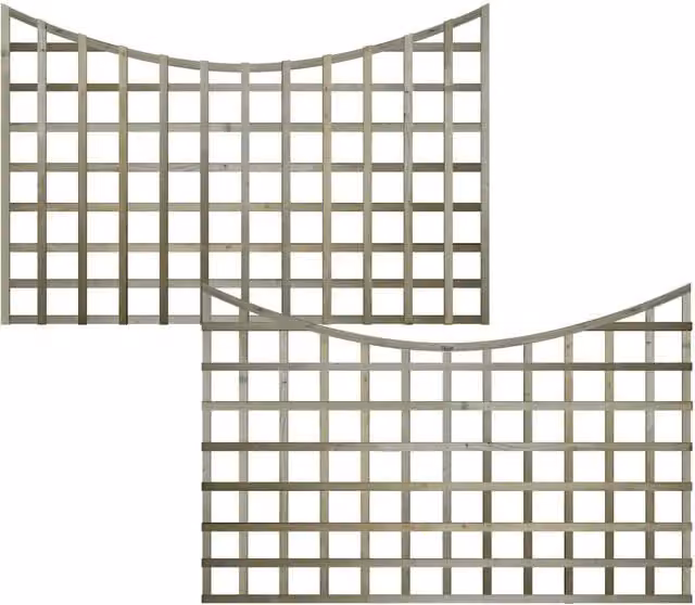 Premier Garden Supplies Concave Trellis Panel, Woven Impregnated Wood, Green or Brown, H: 183 cm, W: 120 cm, Pack of 4