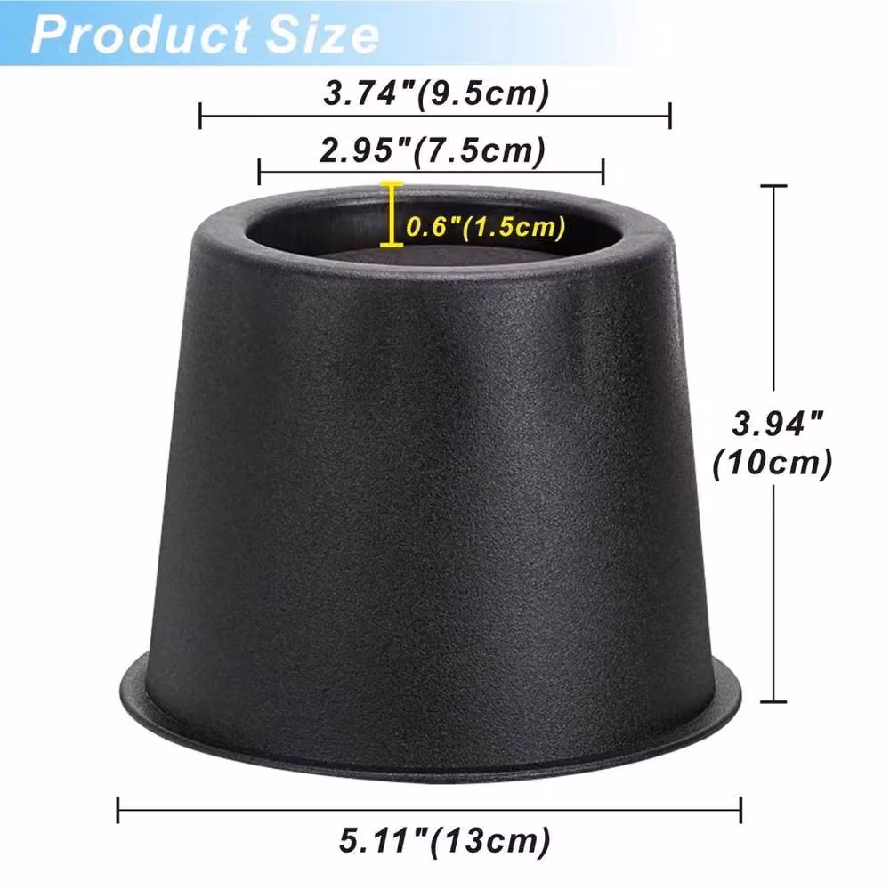 NESTLUNE 4 Pack Round Elephant Feet Chair Bed Risers, Black – 2