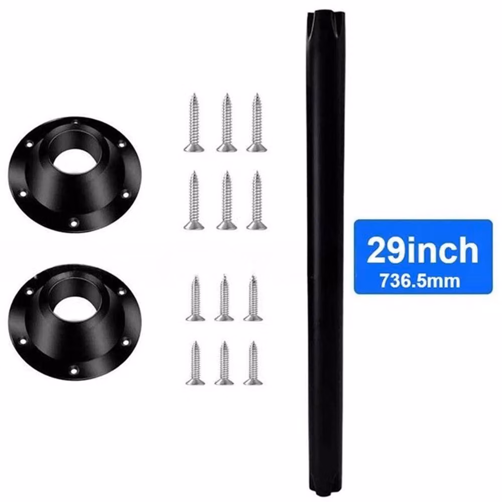 VOGREX Camper Caravan Island Table Leg Kit in Black Stainless Steel – 2