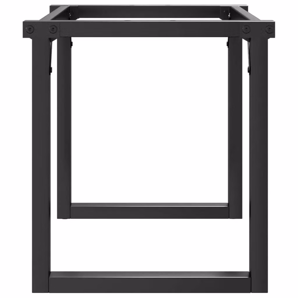 Berkfield Home O-Frame Coffee Table Legs in Matt Black Steel, W/D/H: 90 x 30 x 43 cm – 2