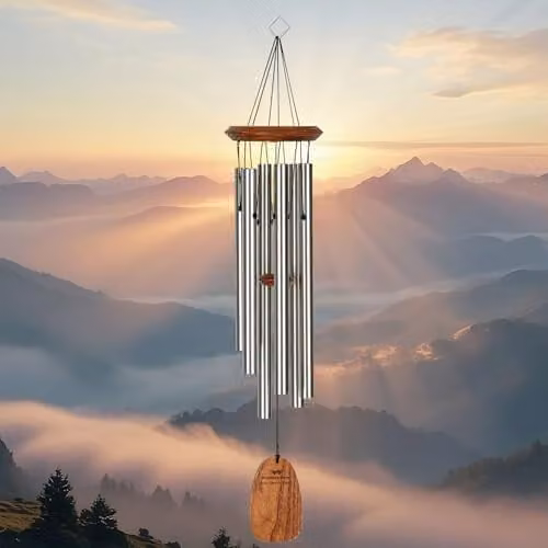 Woodstock Chimes Happy Birthday Silver Wind Chime – 6