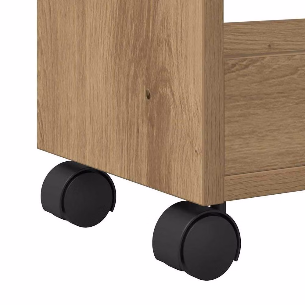 Berkfield Home Artisan Oak Rolling Cabinet in Brown, W/D/H: 60 x 22 x 79 cm – 4