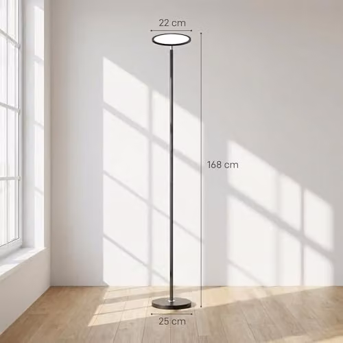 HOMCOM RGB LED Uplighter Floor Lamp with Tuya App and Bluetooth Control, Black, H 168 x W 25 x D 25 cm – 5