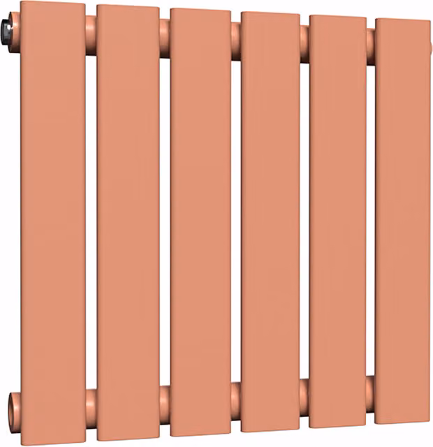Lux Heat Flat Horizontal Single Coloured Steel Radiator in Orange, W: 60.0 cm, H: 42.0 cm