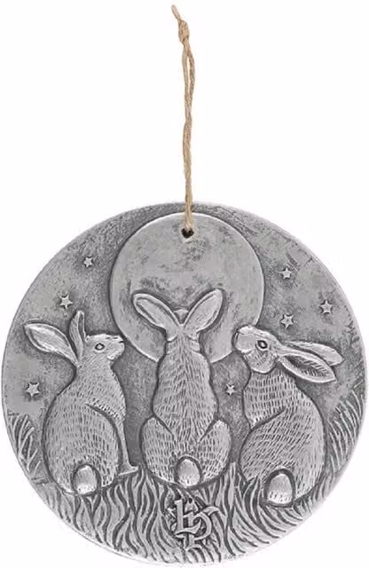 Lisa Parker Moon Shadows Ceramic Animal Wall Plaque in Silver