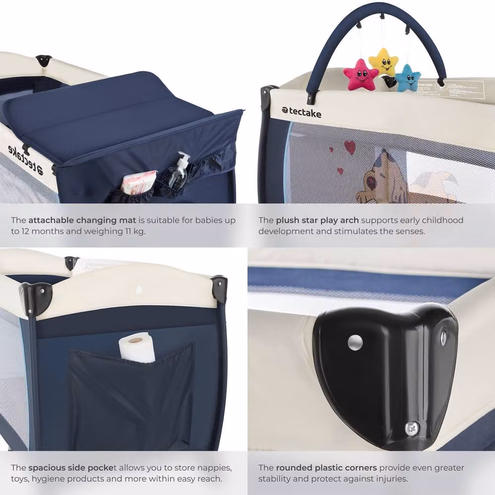 tectake Large Travel Cot for Dogs in Blue – 7