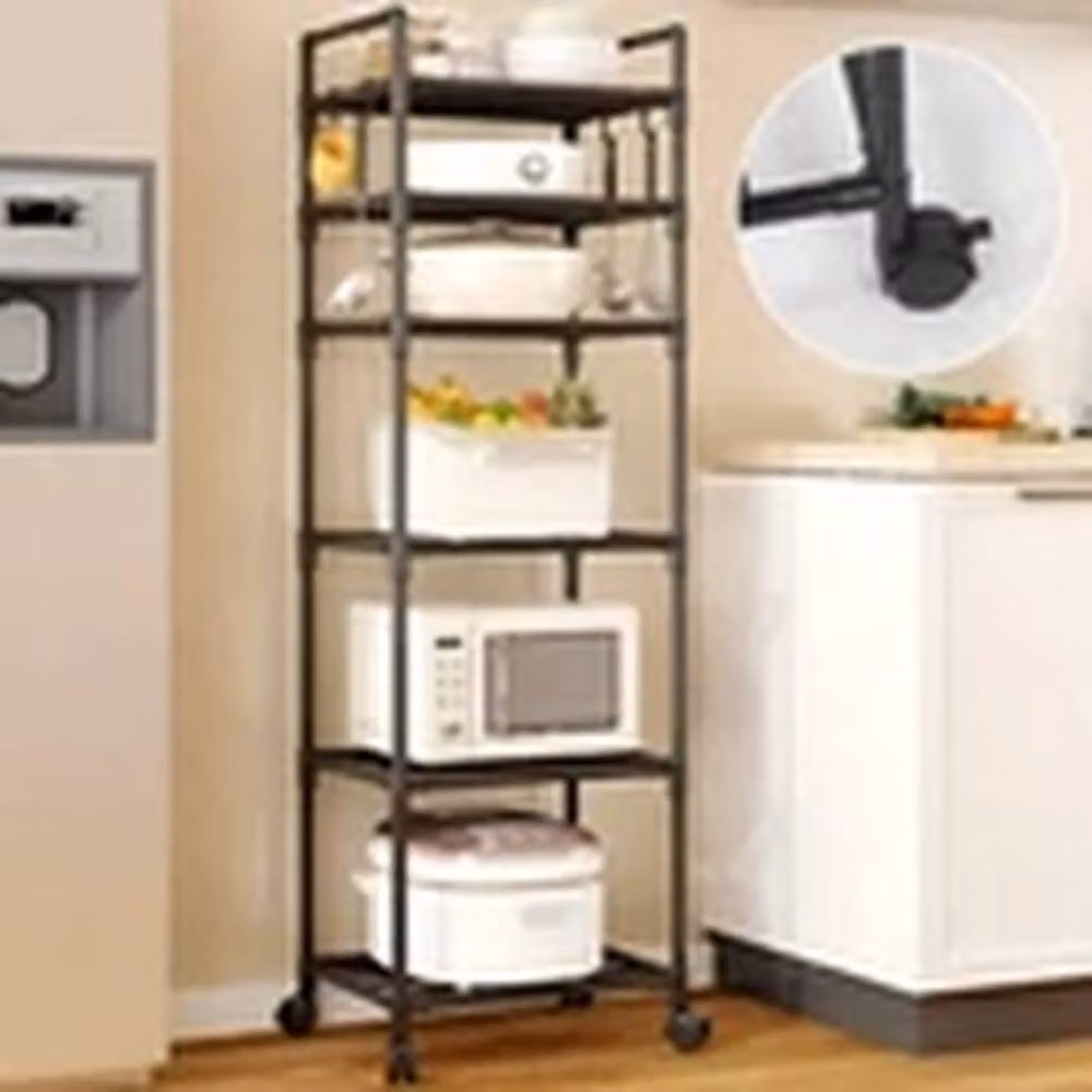 EONLION Heavy Duty 6 Tier Metal Storage Rack for Home Office, Black – 4