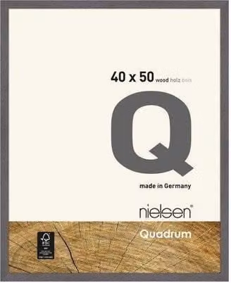 Nielsen Design Quadrum Single Rectangular Wooden Picture Frame in Mid Grey with Protective Glass, W: 40 cm, H: 50 cm – 1