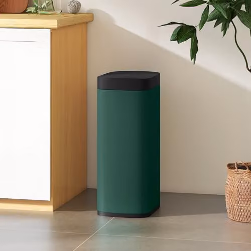 HOMCOM 50L Automatic Sensor Bin, Touchless Battery Operated, Green, W: 35.5 cm, D: 26.5 cm, H: 68.0 cm – 8