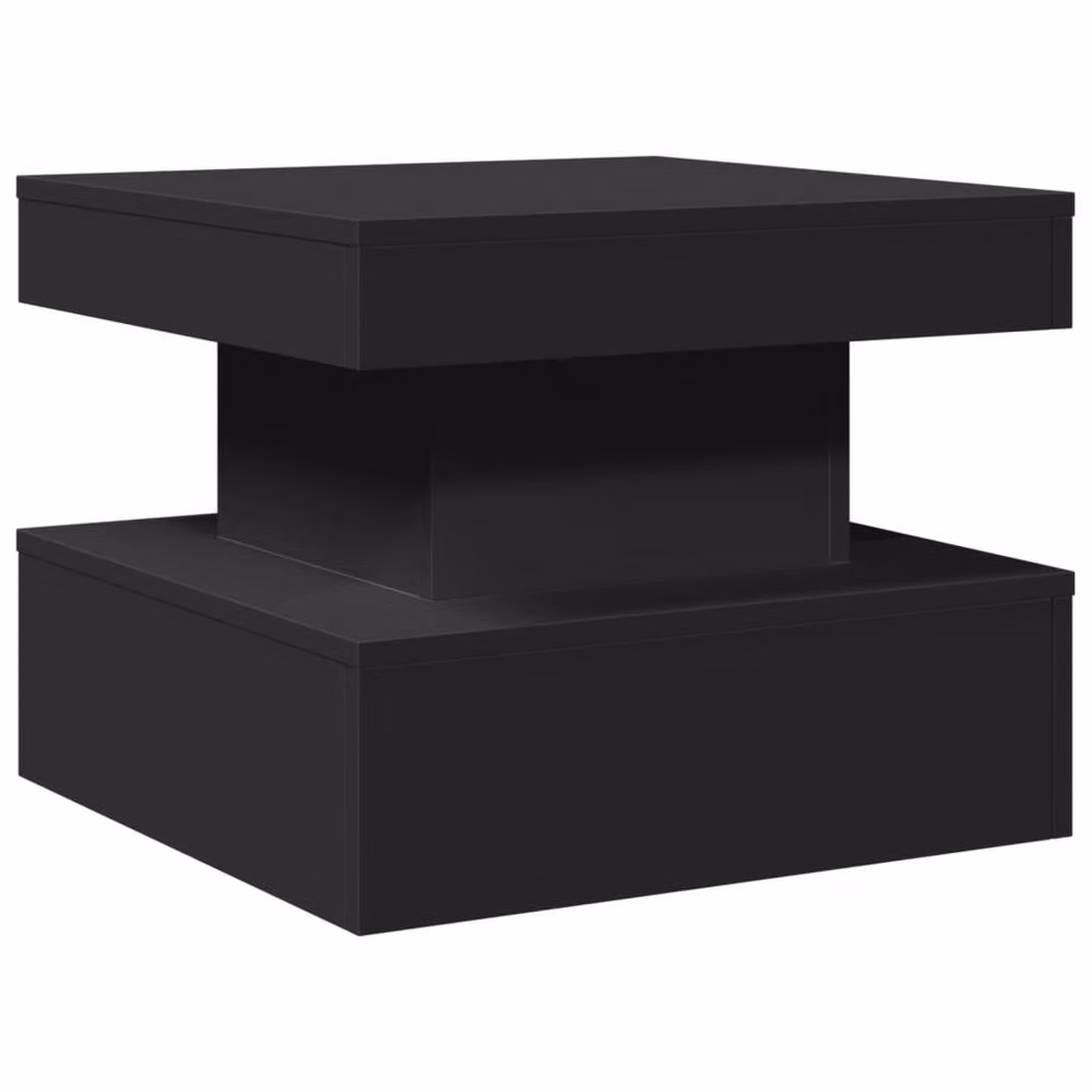 Berkfield Home Modern Black Square Coffee Table with LED Lights W/D/H: 50 x 50 x 40 cm – 3