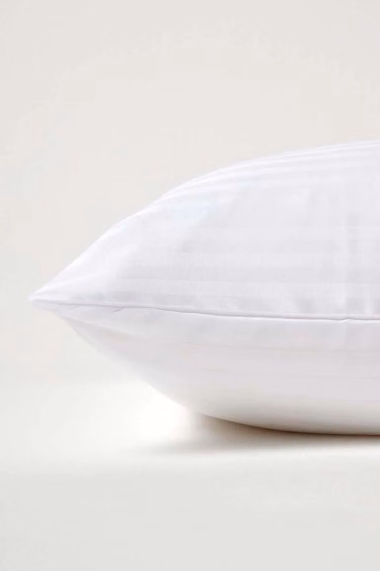 Homescapes White Egyptian Cotton Mako Satin Striped Euro Pillowcase with Zip, W/D/H: 80 x 80 x 0 cm, 330 TC