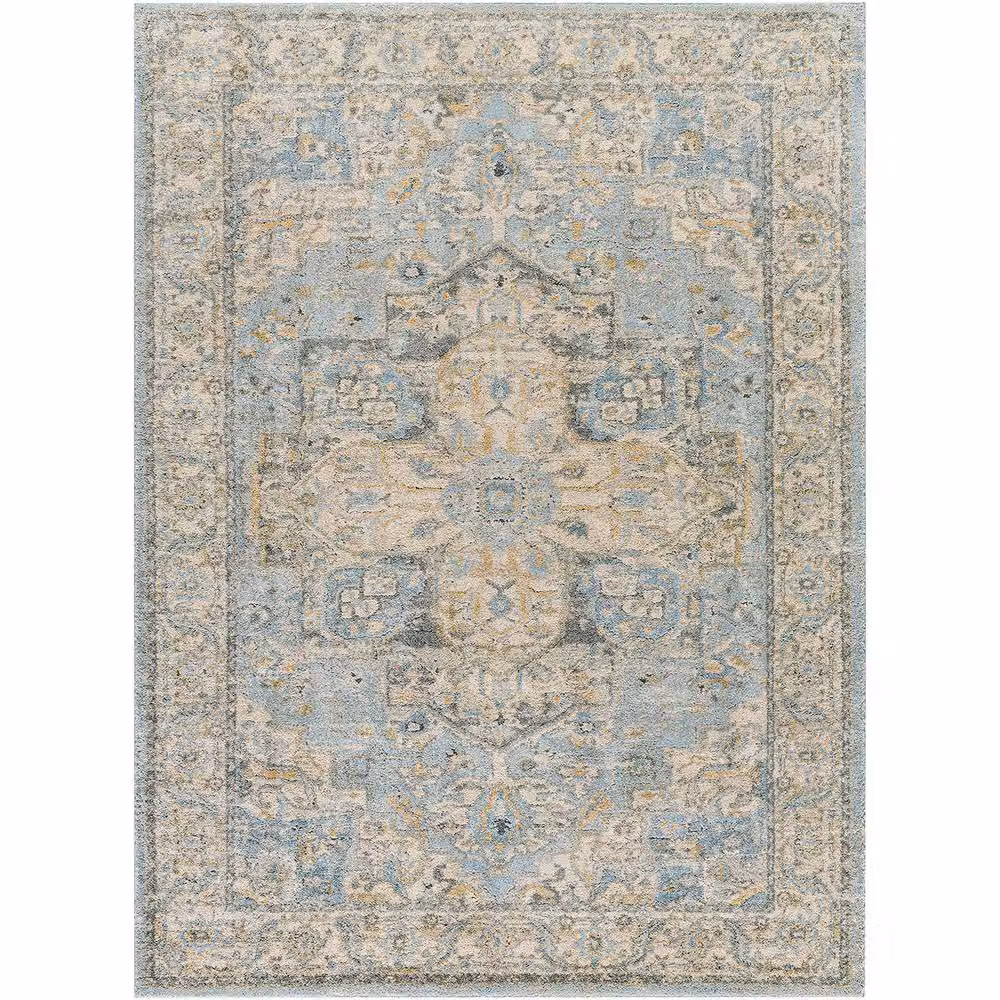 Livabliss Avellino Vintage Boho High Pile Living Room Rug in Beige, Blue and Grey, W: 160 cm, L: 215 cm – 2