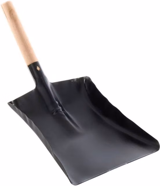Leecroft Sooty Metal Hand Shovel with Wooden Handle, Black and Multicolour, 22.86 cm