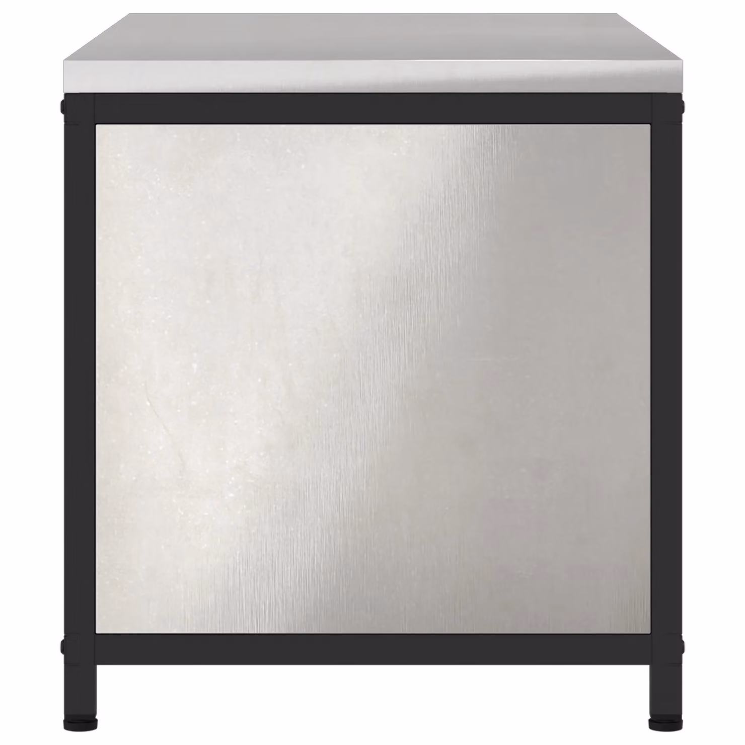 Berkfield Home Modern Silver Stainless Steel Kitchen Storage Cabinet with Internal Shelves and Hinged Doors – 3