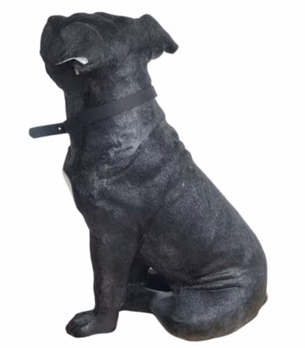 Leonardo Animal Crackers Black Staffordshire Bull Terrier Sitting Figurine, Height: 26 cm – 3