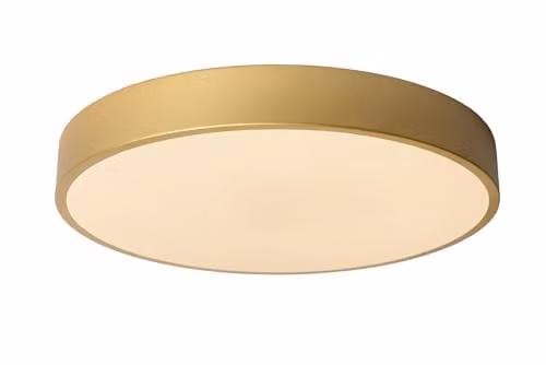Lucide UNAR Dimmable LED Flush Ceiling Light, Gold/Brass, Diameter: 39.5 cm