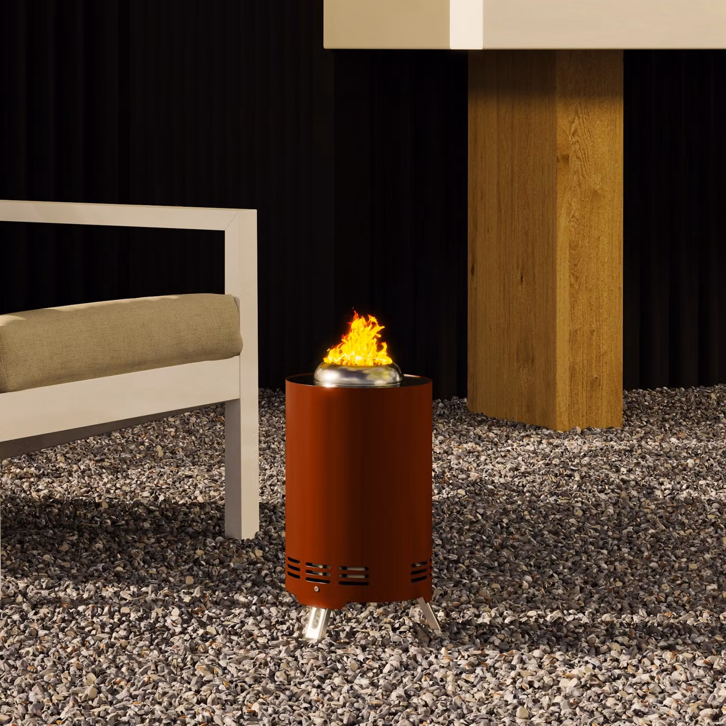 Outsunny Smokeless Stainless Steel Portable Wood Burning Fire Pit with Poker, Red, W/D/H: 16 x 16 x 16 cm – 8