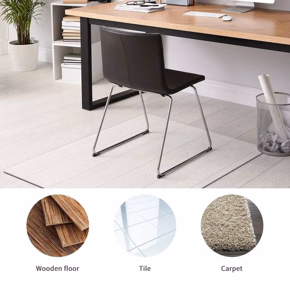 NESTLUNE Multi-Purpose Clear PVC Chair Protect Mat, W: 100 cm, D: 110 cm – 2