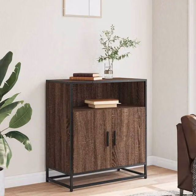 Berkfield Home Brown Oak Sideboard, W/D/H: 68 x 35 x 76 cm – 1