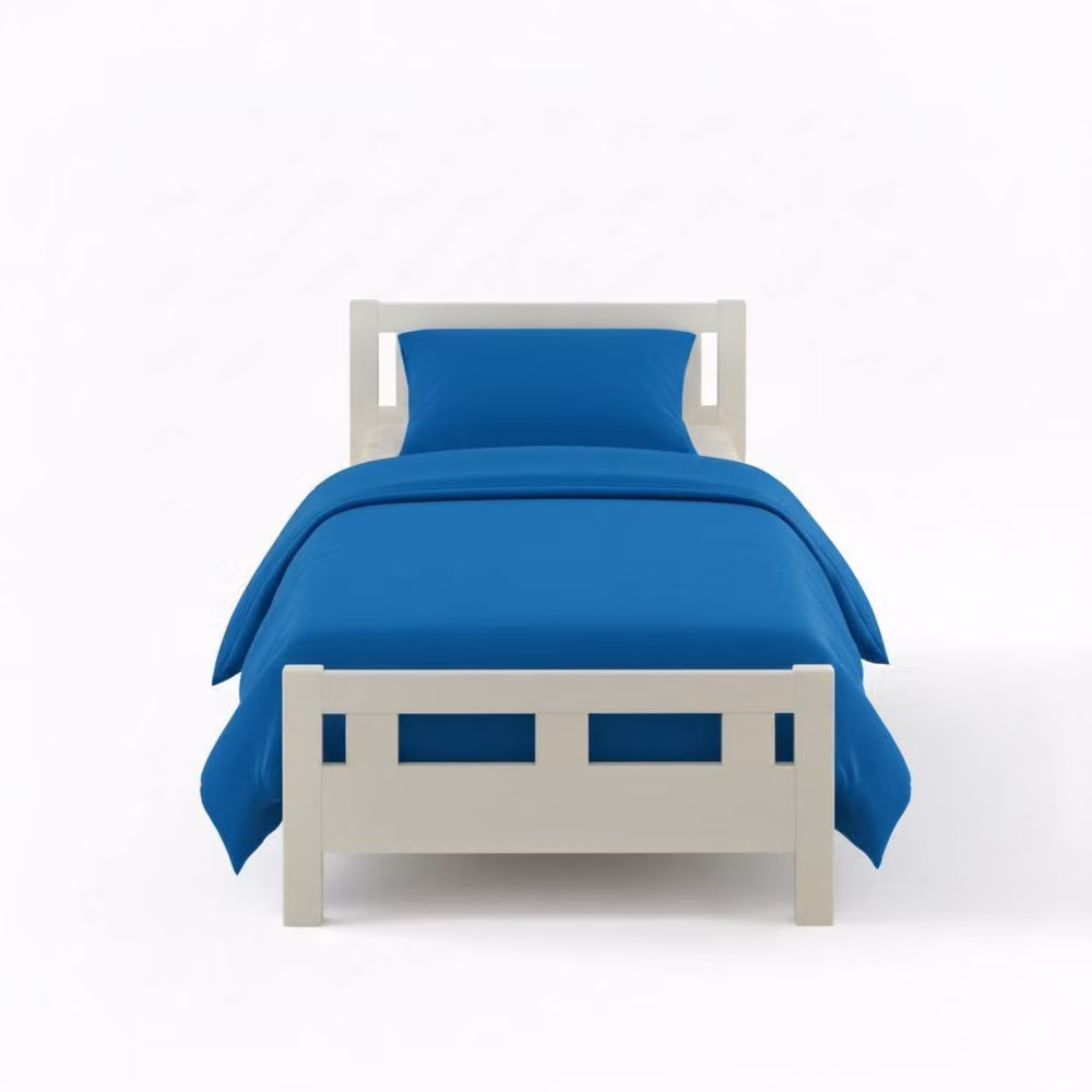Snug City Petrol Blue Flannelette Cotton Cot Bed Duvet Cover and Pillowcase Set – 2