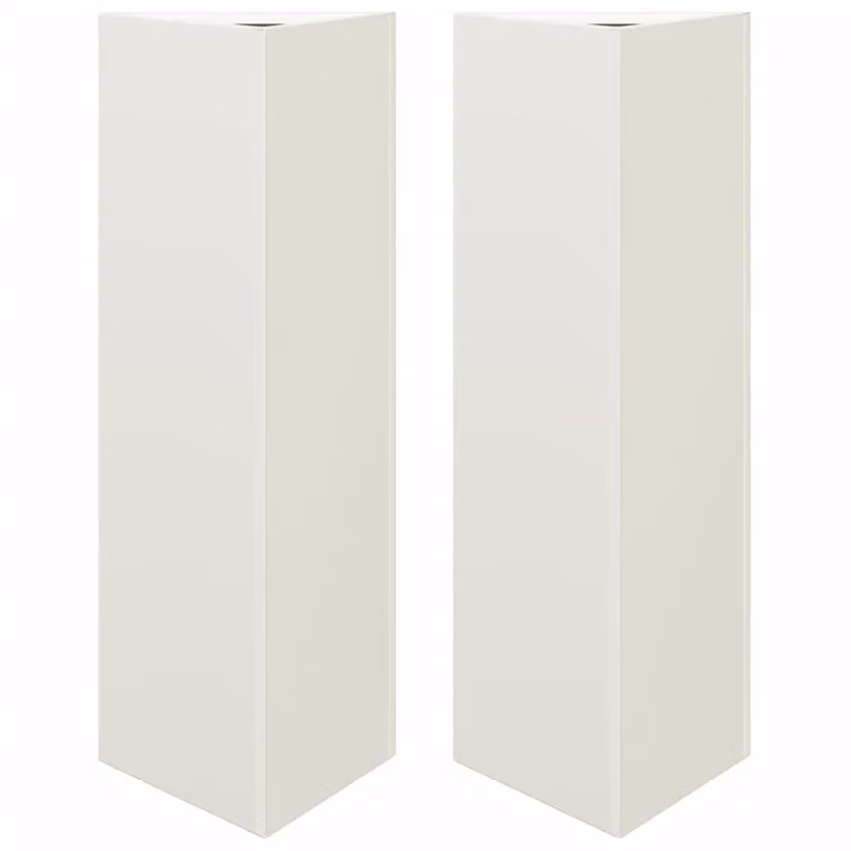 Berkfield Home White Triangular Steel Garden Planters, 2 Pack, W/D/H: 30 x 26 x 75 cm